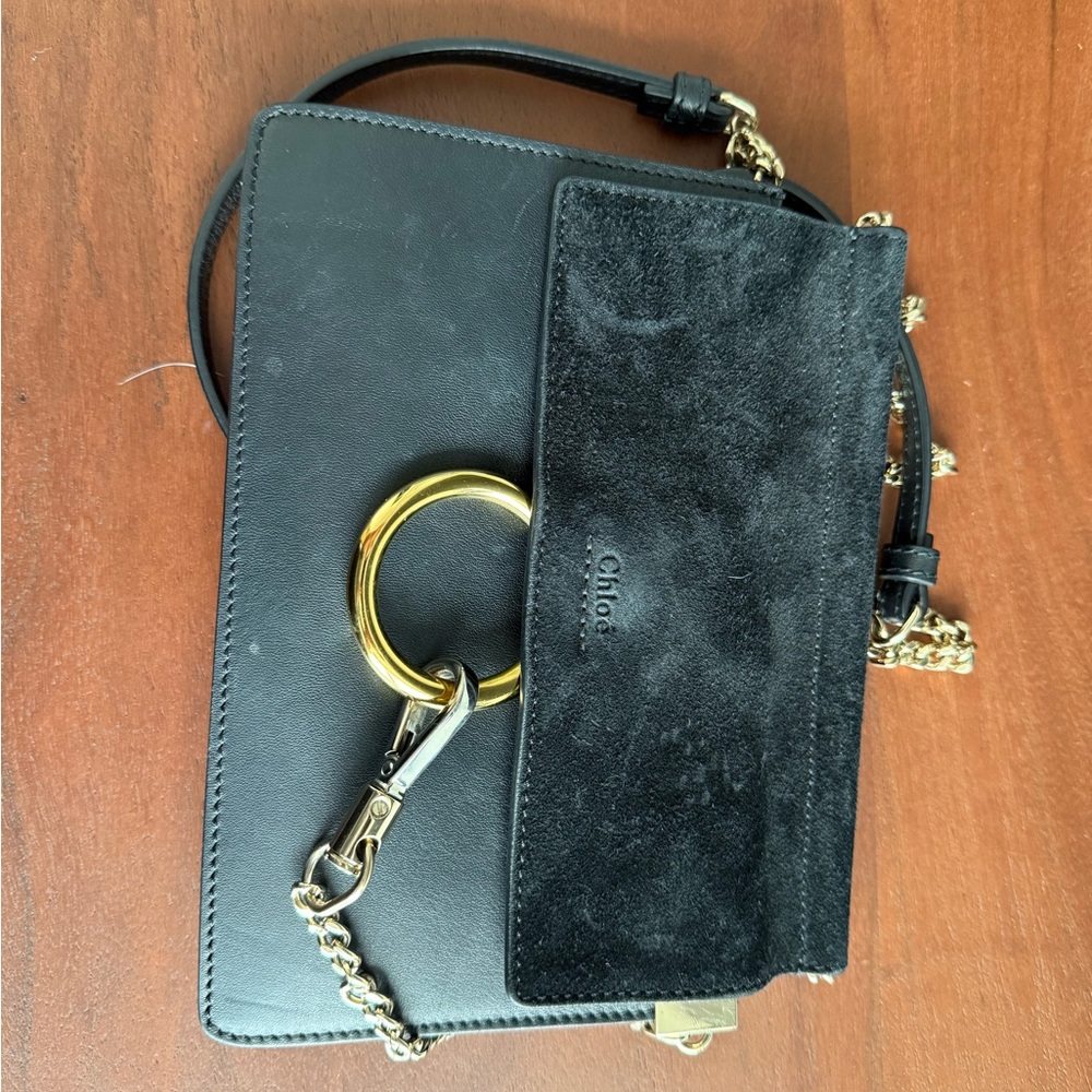 Chloe Black and Gold Crossbody Bag